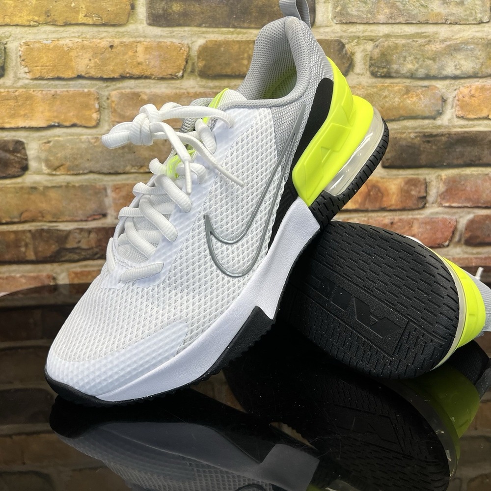 Mens Size 9 - Nike Air Max Alpha Trainer 6 Gym Shoes White Grey Volt FQ1833 006